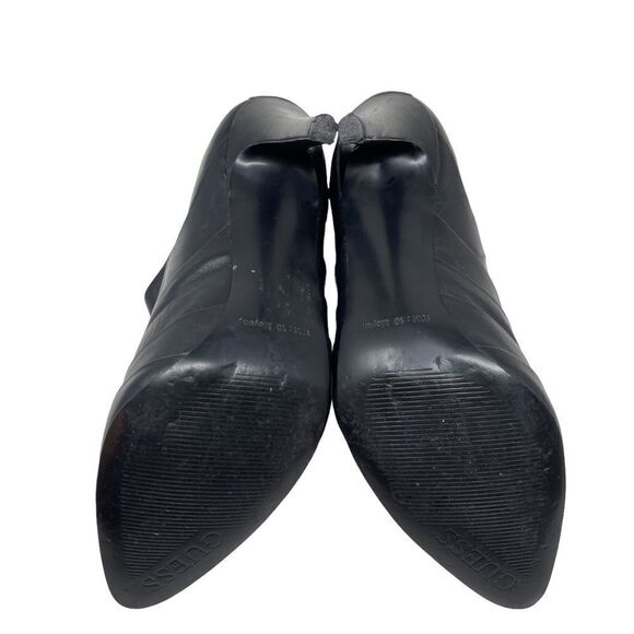 Guess Slick Ankle Bootie Stiletto Pleated Black Leather Women's 10 Back Zip - Picture 7 of 9